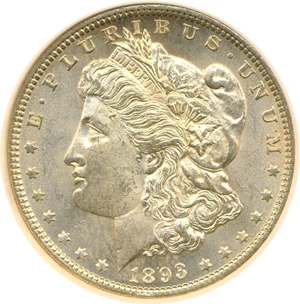 image for: 1893 $1 NGC MS62