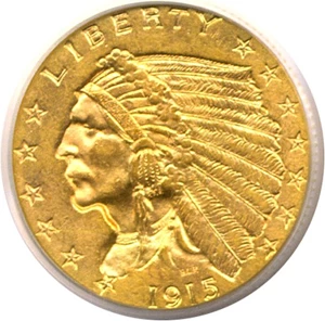 image for: 1915 $2 1/2 PCGS MS62