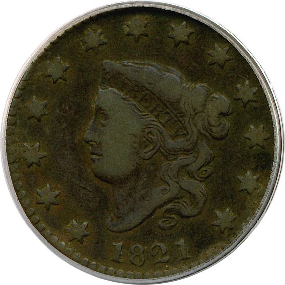 image for: 1821 1c  PCGS F12 (N-1)