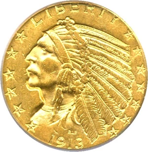 image for: 1913 $5 PCGS AU58