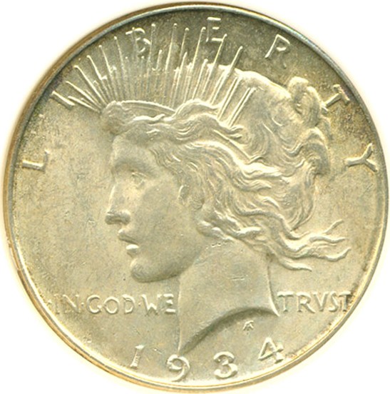 image for: Top 50 VAM: 1934-D $1 VAM 3  DD Obv ANACS MS62 