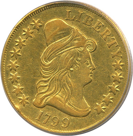 image for: 1799 $10 Large Stars Obverse PCGS XF45