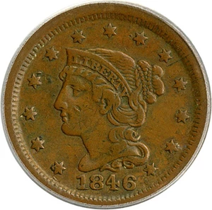 image for: 1846 1c Small Date PCGS VF20