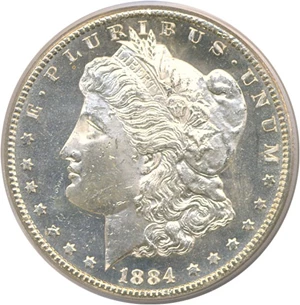 image for: 1884-CC $1 PCGS MS63 DMPL