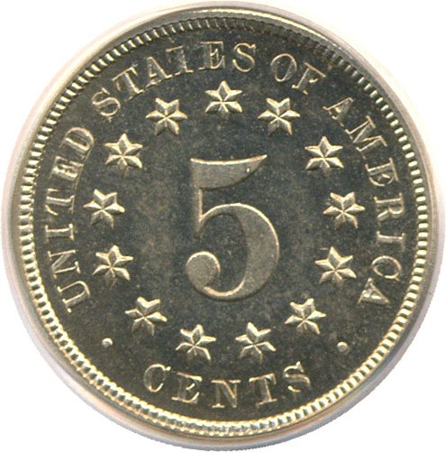 image for: 1872 5c  PCGS Proof 64 Cameo