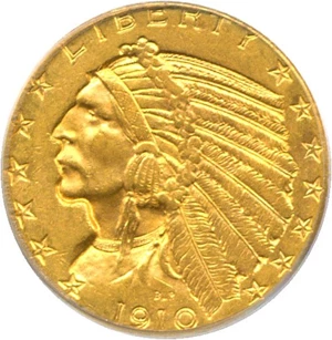 image for: 1910 $5 PCGS MS62