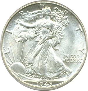 image for: 1943-D 50c PCGS MS65