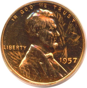 image for: 1957 1c PCGS Proof 63 RD