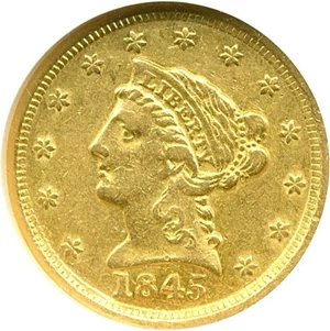 image for: 1845-D $2 1/2 NGC AU50