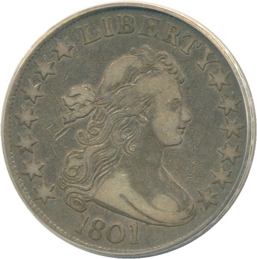 image for: 1801 50c  PCGS/CAC VF30