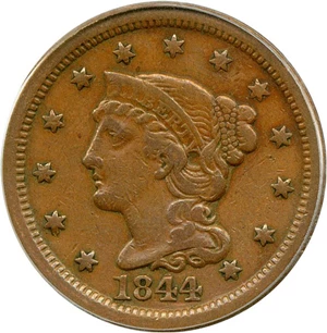 image for: 1844 1c PCGS VF35