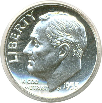 image for: 1955 10c  PCGS Proof 67 Cameo