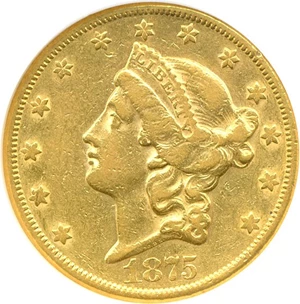 image for: 1875-CC $20 NGC AU53