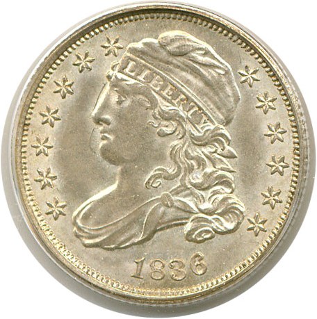 image for: 1836 10c  PCGS MS62