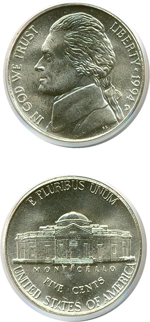 image for: 1994-D 5c PCGS MS65 FS