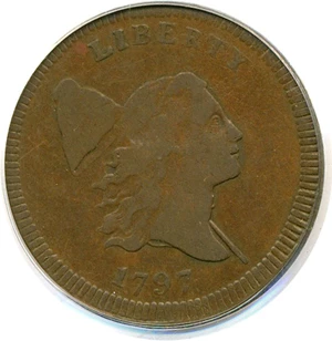 image for: 1797 1/2c Plain Edge PCGS/CAC VF25