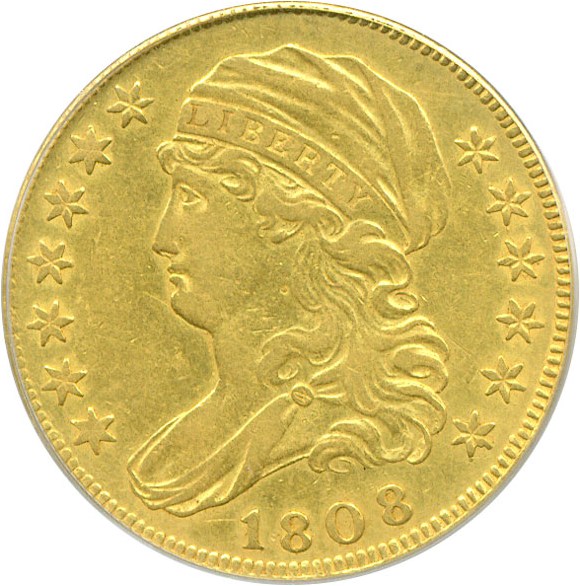 image for: 1808/7 $5  PCGS/CAC XF40