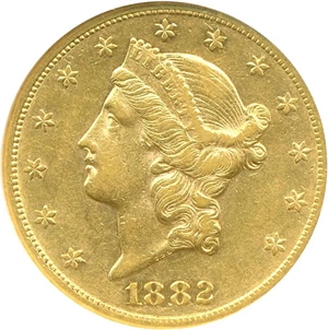 image for: 1882-CC $20 NGC AU53