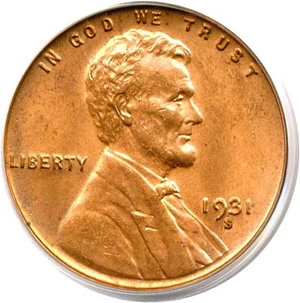 image for: 1931-S 1c PCGS MS64 RD
