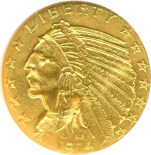image for: 1914-S $5  NGC AU58