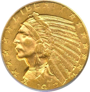 image for: 1912 $5 PCGS MS63