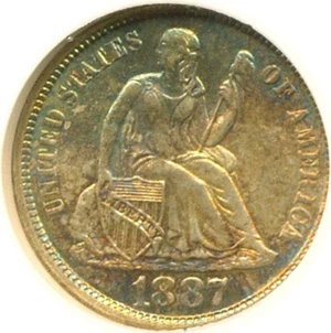 image for: 1887-S 10c NGC MS64 *Color*