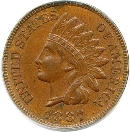 image for: 1887 1c  PCGS AU58