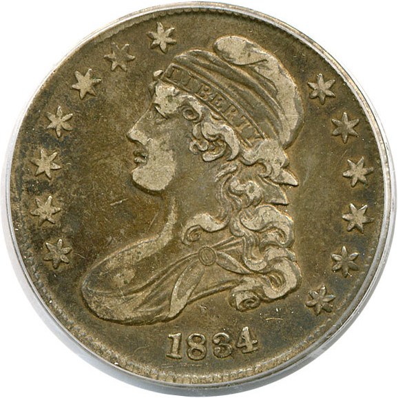 image for: 1834 50c Small Date Sm Let PCGS XF40 