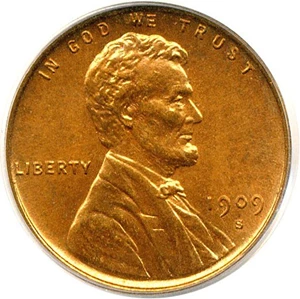 image for: 1909-S VDB 1c PCGS MS65 RD
