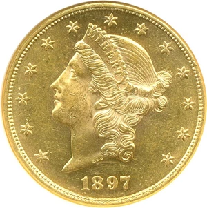 image for: 1897-S $20 NGC MS61