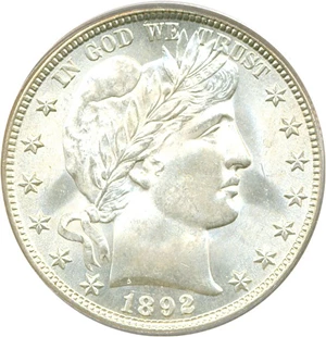 image for: 1892 50c PCGS MS65