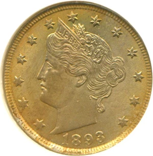 image for: 1893 5c NGC MS64