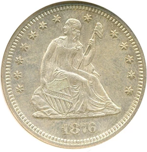 image for: 1876-S 25c NGC MS61