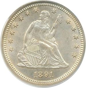 image for: 1891 25c PCGS MS64