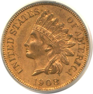 image for: 1908-S 1c PCGS MS63 RB