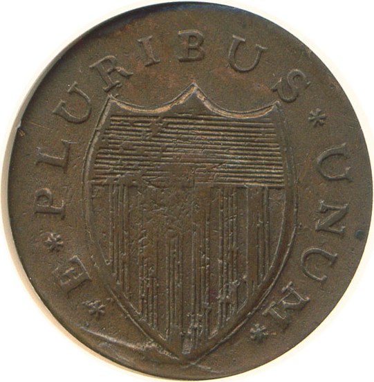 image for: 1787 New Jersey  Lg Planchet, Plain Shield NGC AU53 BN