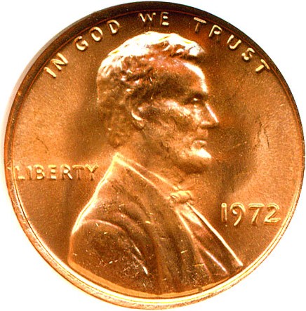 image for: 1972 1c  NGC MS66 RD