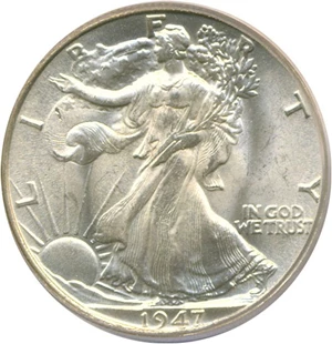 image for: 1947 50c PCGS MS66