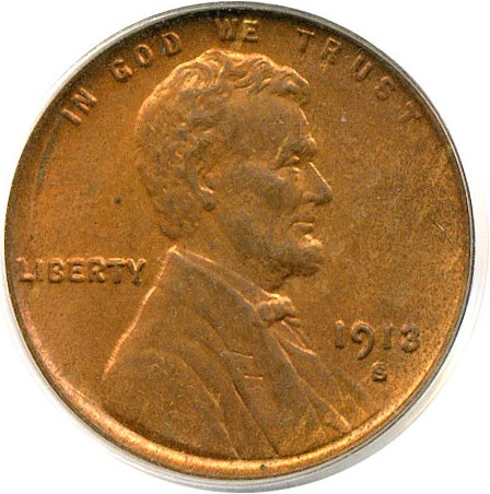 image for: 1913-S 1c  PCGS MS64 RB