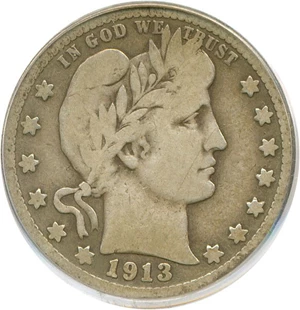 image for: 1913-S 25c PCGS F12