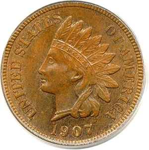 image for: 1907 1c PCGS MS63 BN