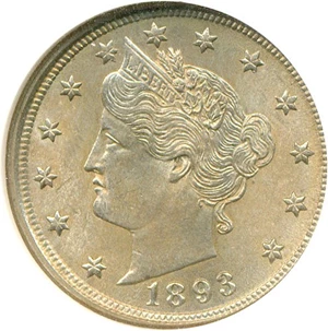 image for: 1893 5c NGC MS64