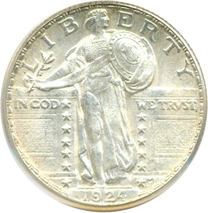 image for: 1924 25c PCGS MS64 FH