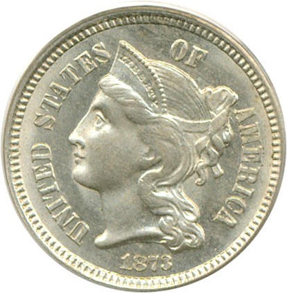 image for: 1873 3CN Open 3 PCGS MS64 