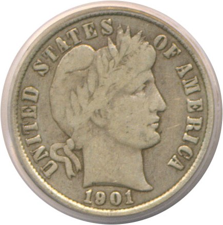 image for: 1901-S 10c  PCGS F12 