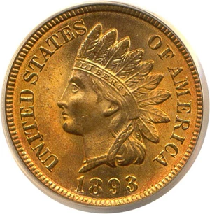 image for: 1893 1c PCGS MS65 RD