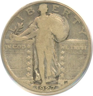 image for: 1927-S 25c PCGS VG10