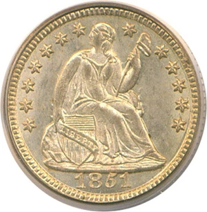 image for: 1851 H10c PCGS MS65