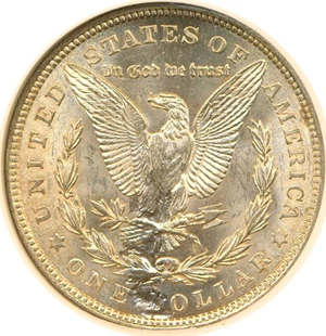 image for: Error: 1921 $1 Morgan Mint Error NGC MS63 - Reverse Struck Thru