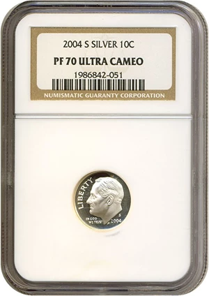 image for: 2004-S 10c Silver NGC Proof 70 UCameo